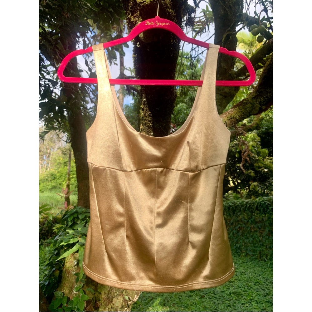 {2/$25🍒} Free People Gold Satin Stretch Tank! 😍